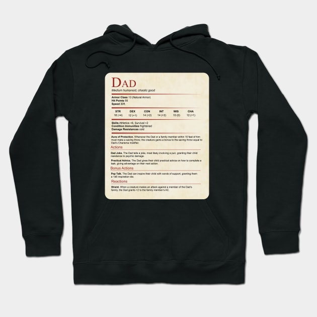 D&D Dad Statblock Hoodie by Sunburst